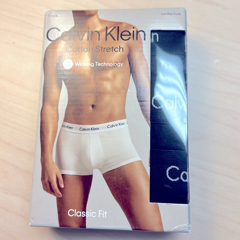 Calvin Klein Low-Rise Cotton Stretch Black Trunks XXL NWT